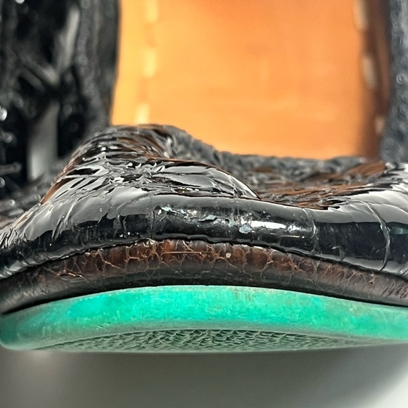 Tieks Obsidian Black Croc Patent Style Flat Ballet Shoe Womens Size 9 - Picture 8 of 16